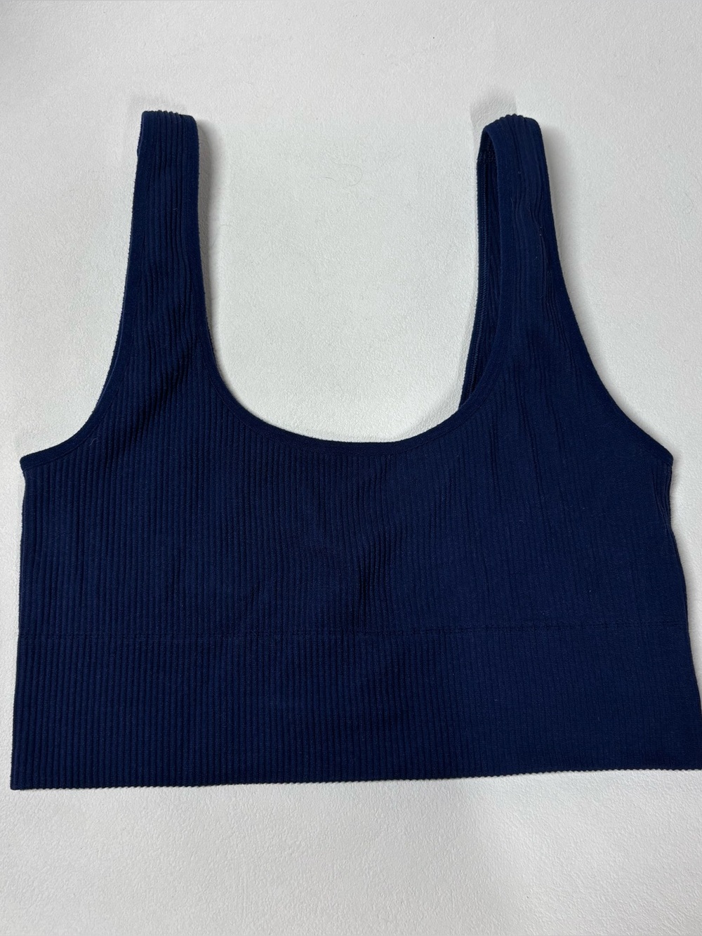 GapBody Seamless Ribbed Crop Tank Top Navy Blue Size M